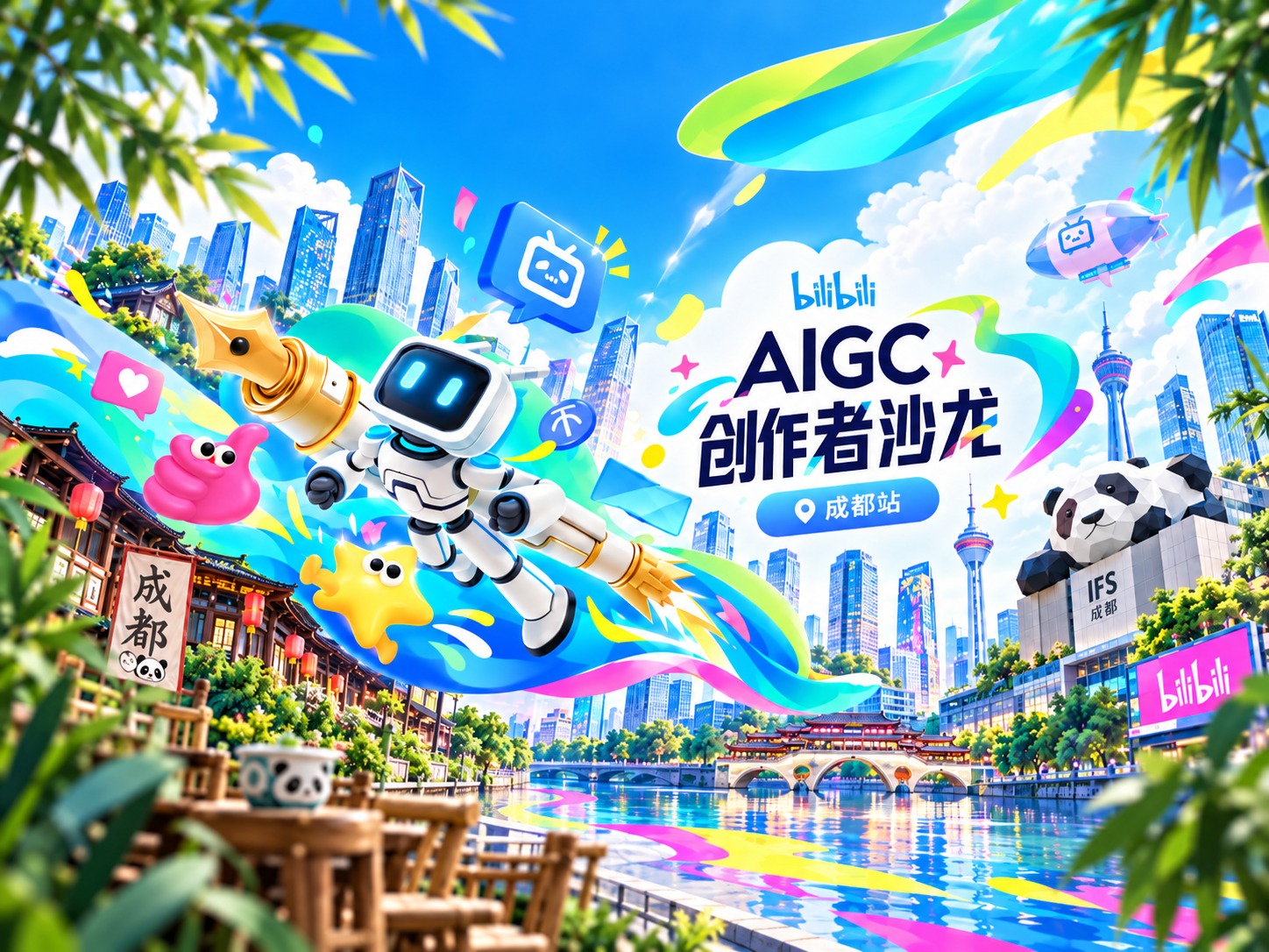 哔哩哔哩「AIGC 创作者沙龙」成都站主视觉